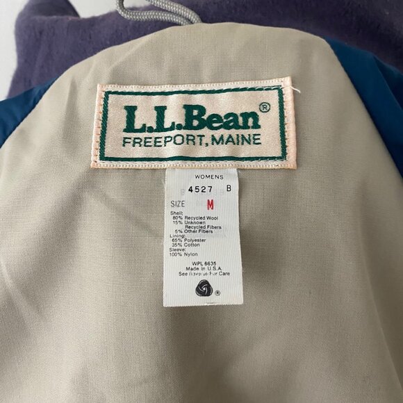 LL Bean Vintage Wool Jacket Made in USA w/ Hood - Picture 6 of 12